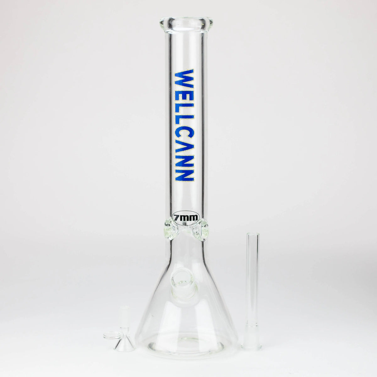 WellCann 16 inch Classic Blue Glass Beaker Bong