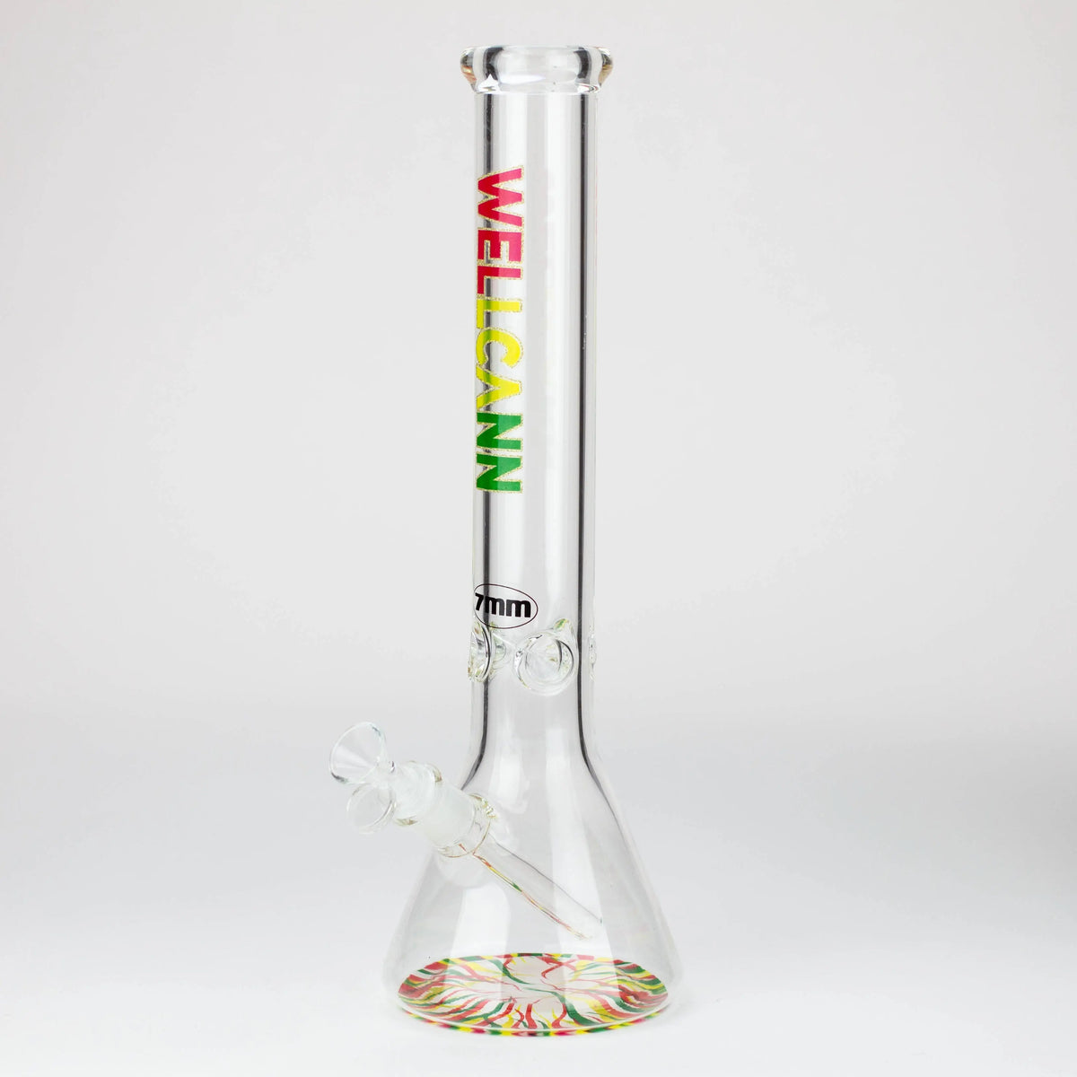 WellCann 16 inch Classic Rasta Glass Beaker Bong