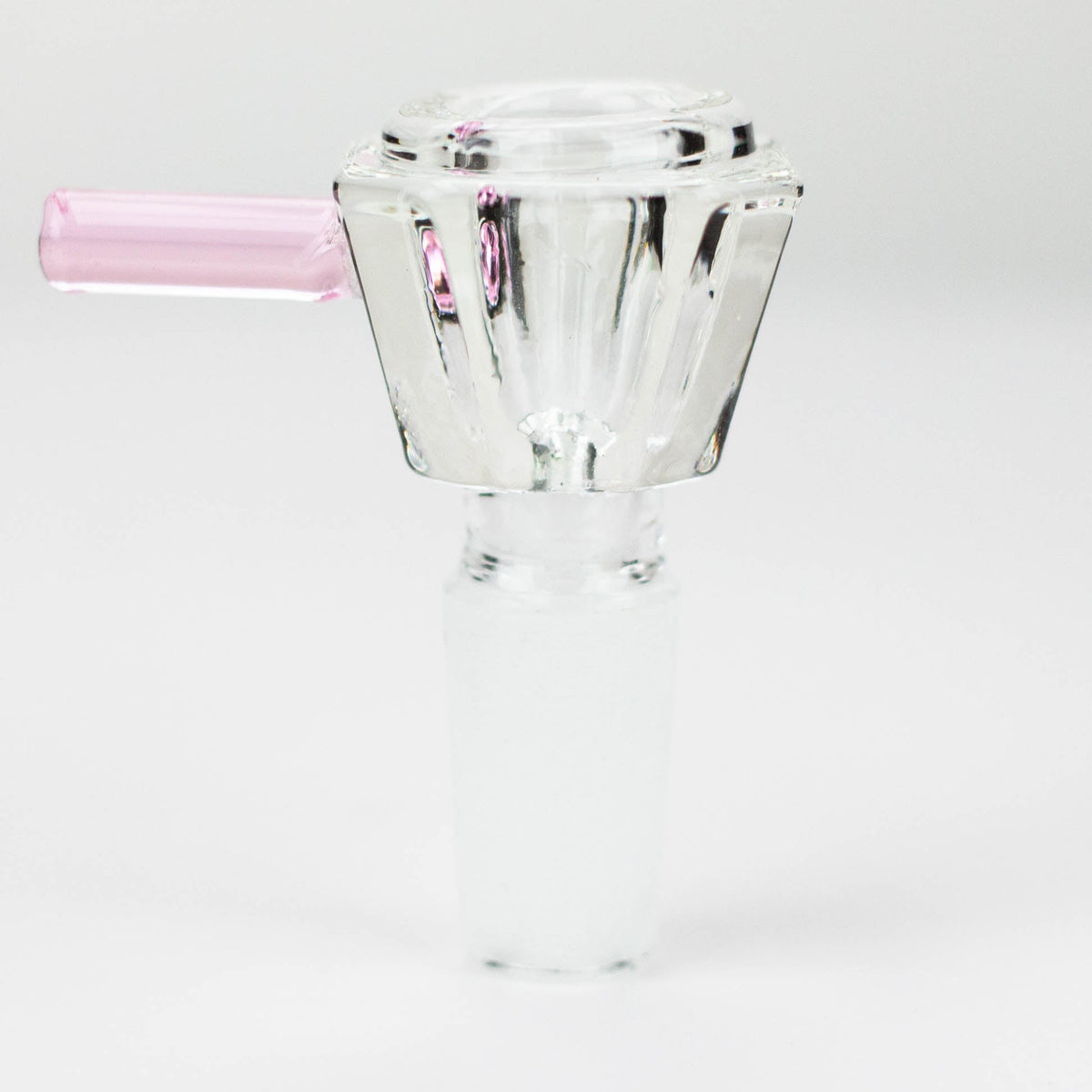 Octagon Bowl Piece With Pink Bar Handle