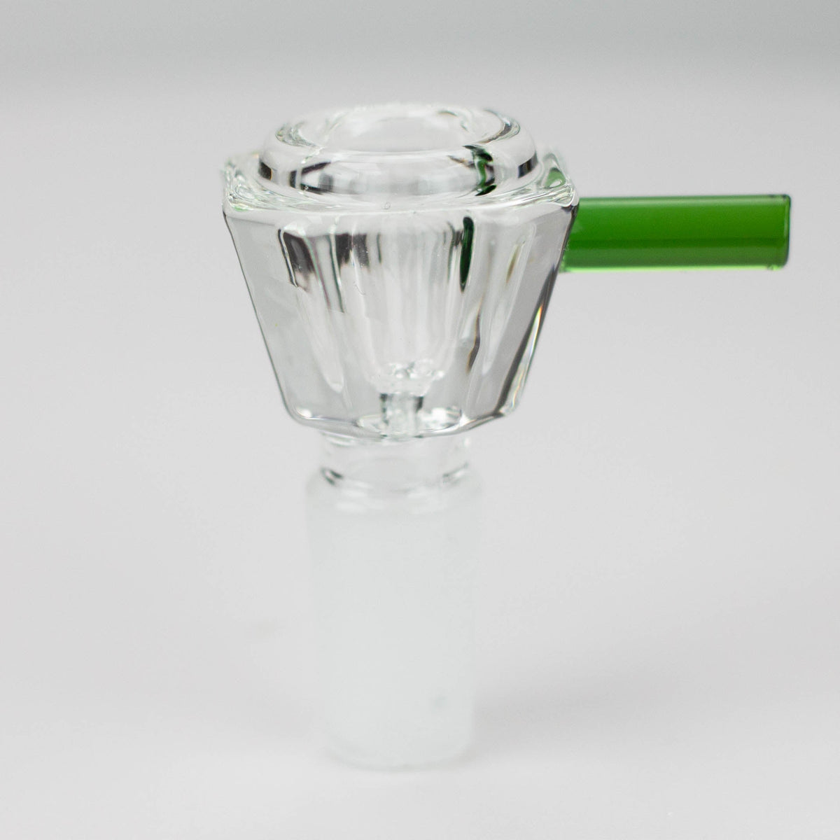 Green Octagon Bowl Piece For Bong With Bar Handle