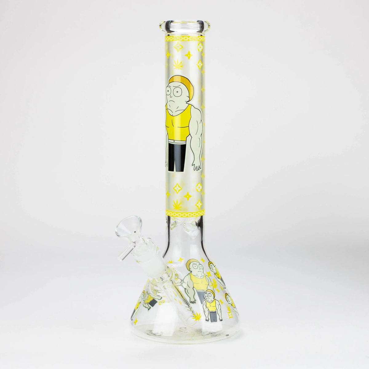 12" Rick And Morty Glass Beaker Bong - Jacked Morty