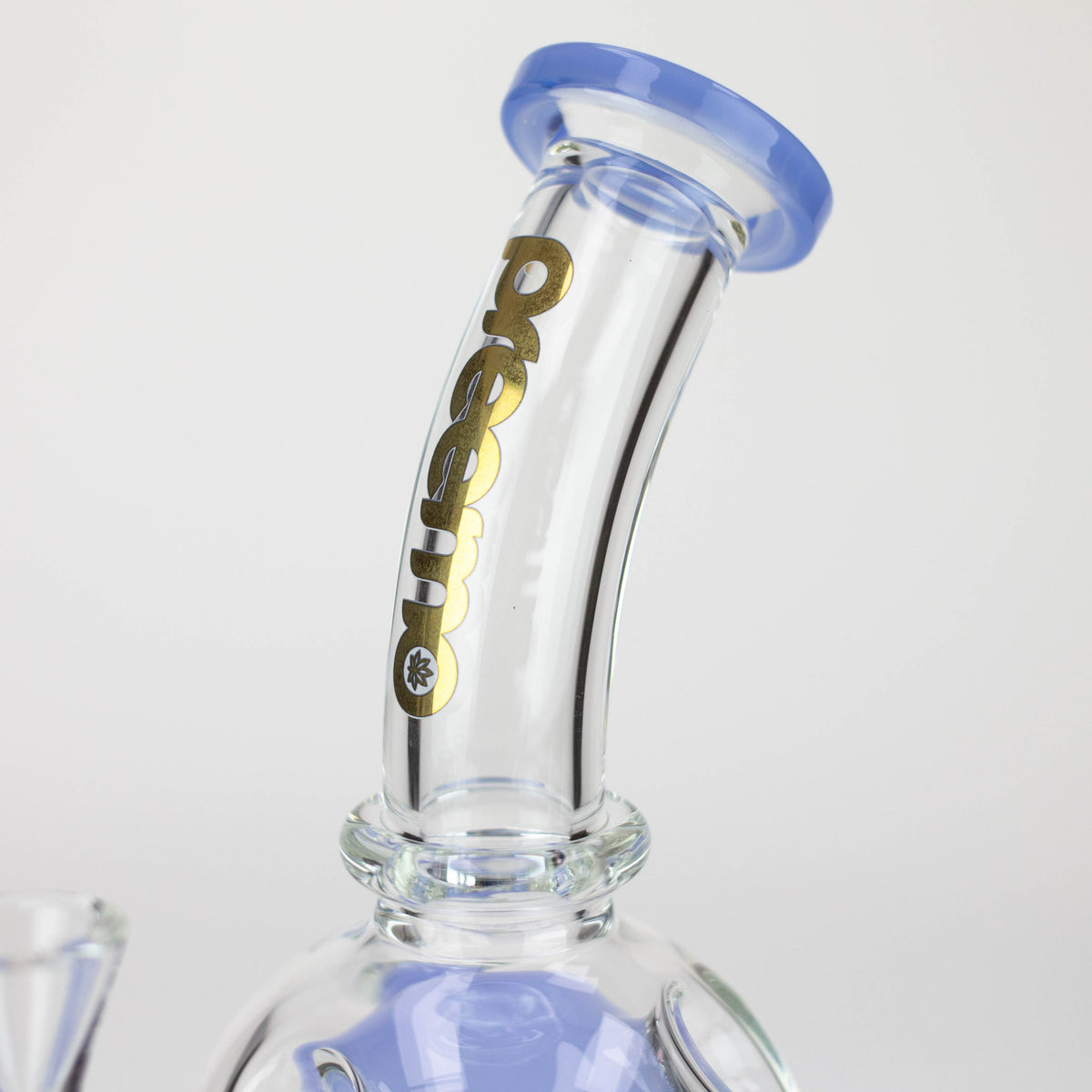 Bent Neck Glass Tube of the Preemo - 10.5 inch Drum to Swiss Recycler Bong in Blue