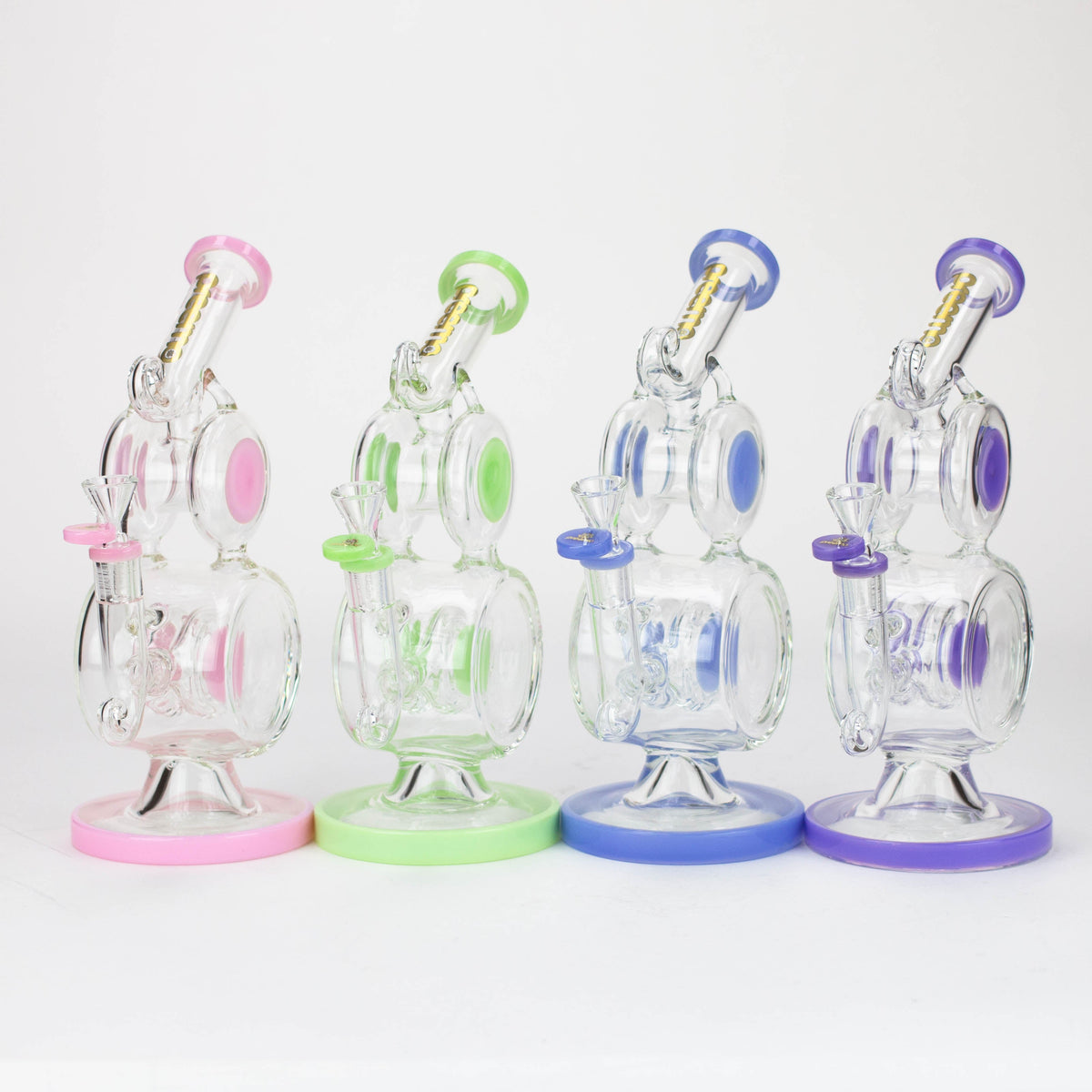 Four Preemo 10 inch Double Drum Bubbler Bongs Side By Side For Sale In Canada