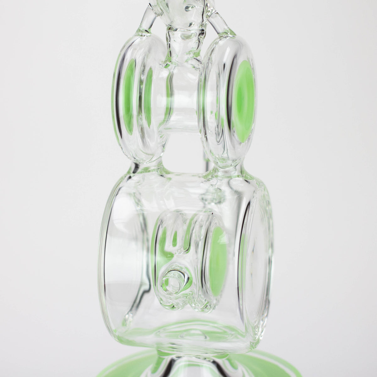 Body View of the Preemo 10 inch Double Drum Bubbler Bong In Green