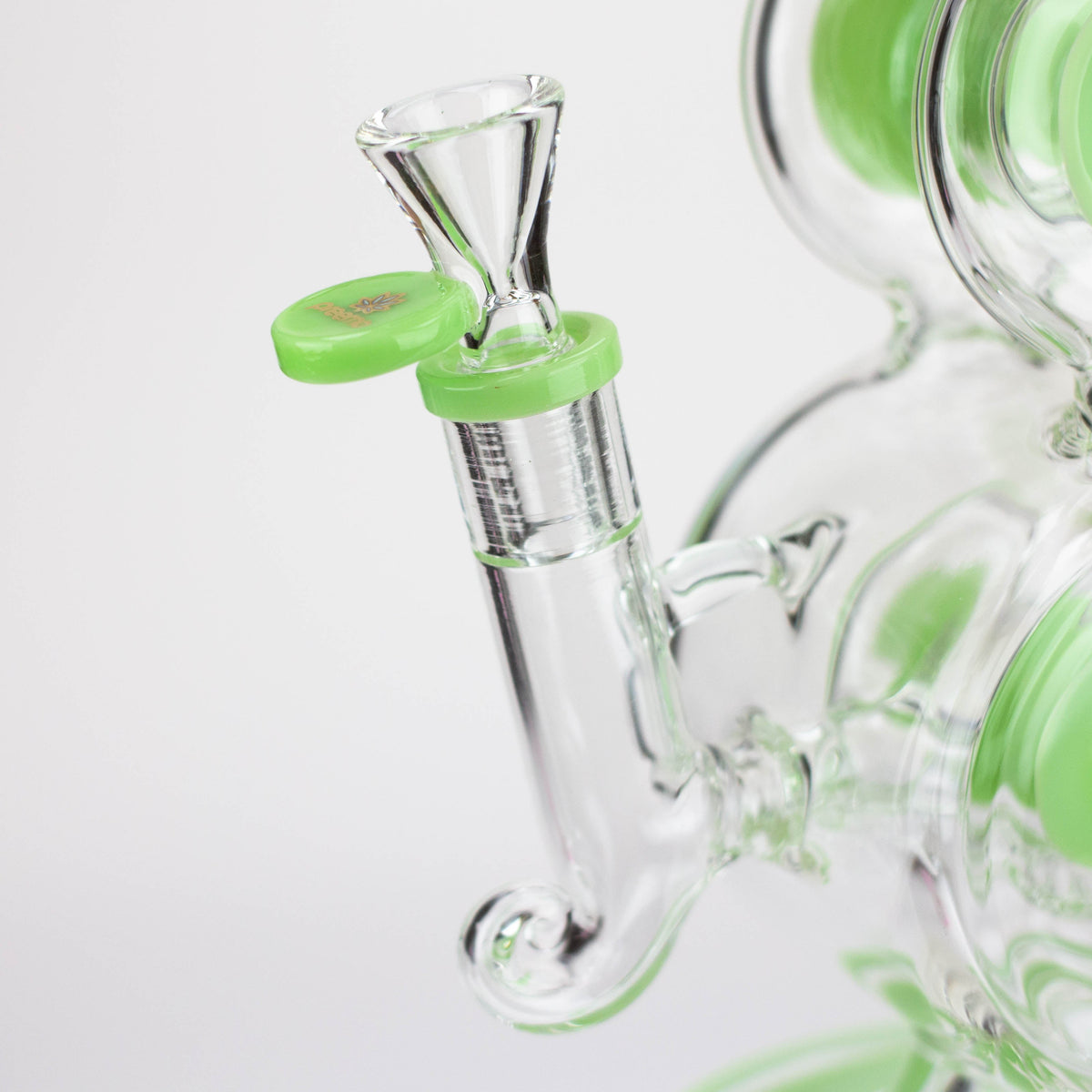 Preemo 10 inch Double Drum Bubbler Bongwith Bowl Piece in Green