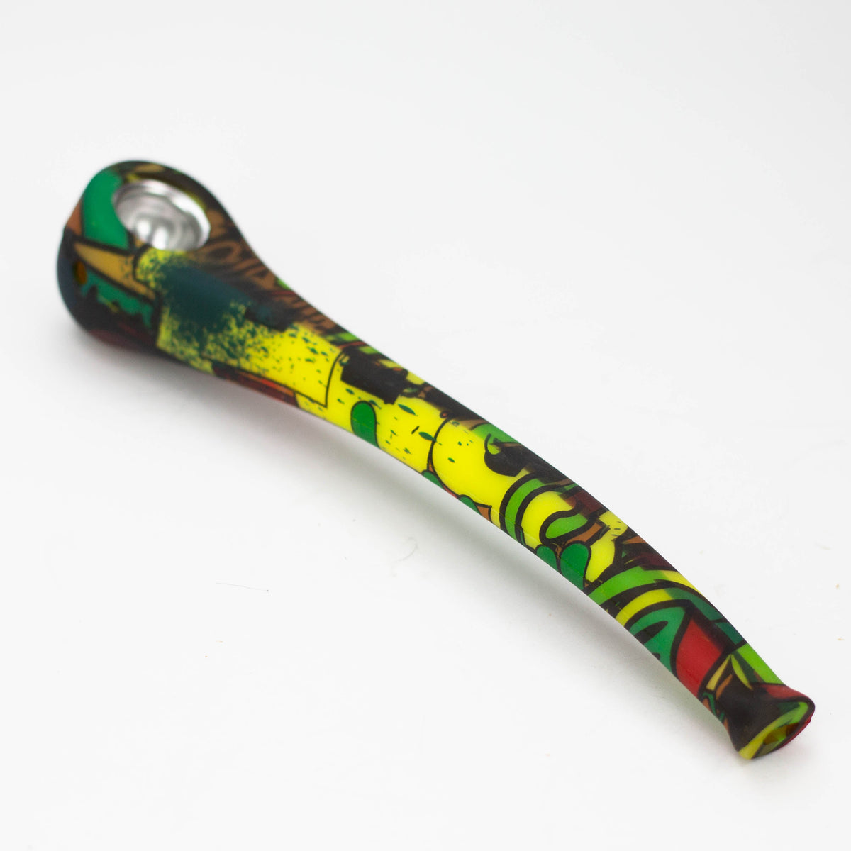 Plastic Graphic Hand Pipe With Metal Bowl