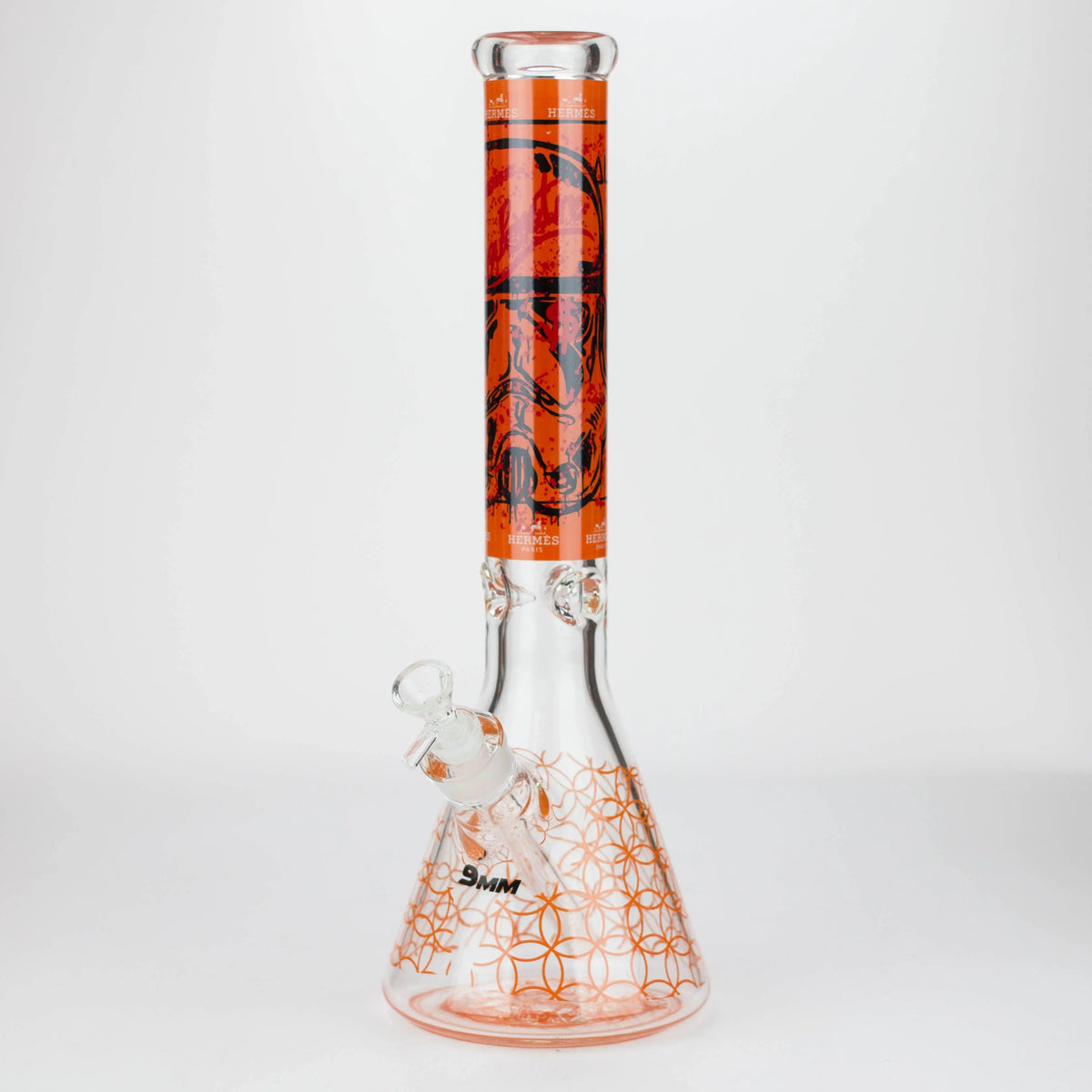 15.5"  9 mm Graphic glass water bong [GB-T-2117]_13