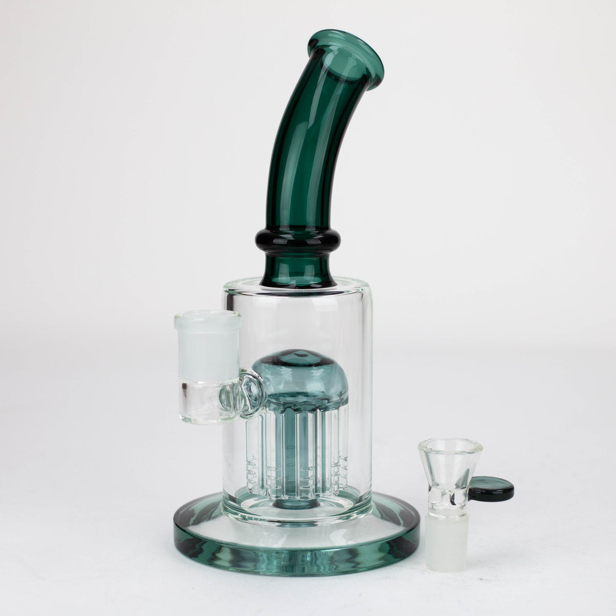 10" Glass Bubbler Bong with 10-Arm Percolator - Teal - Canada