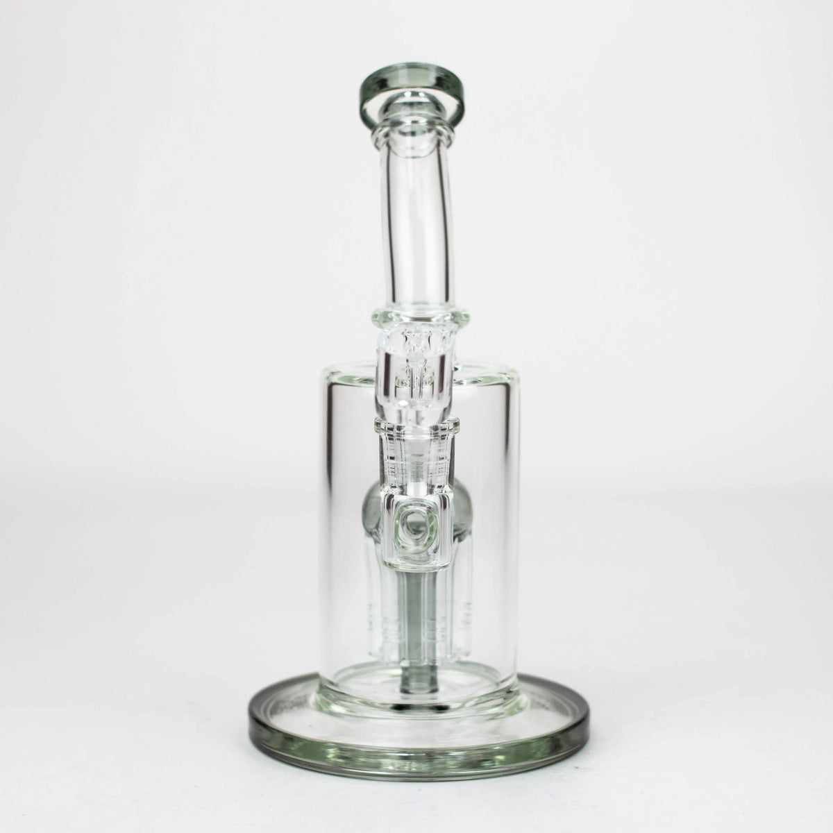 9" Dab Rig with 6-Arm Perc & Quartz Banger front view