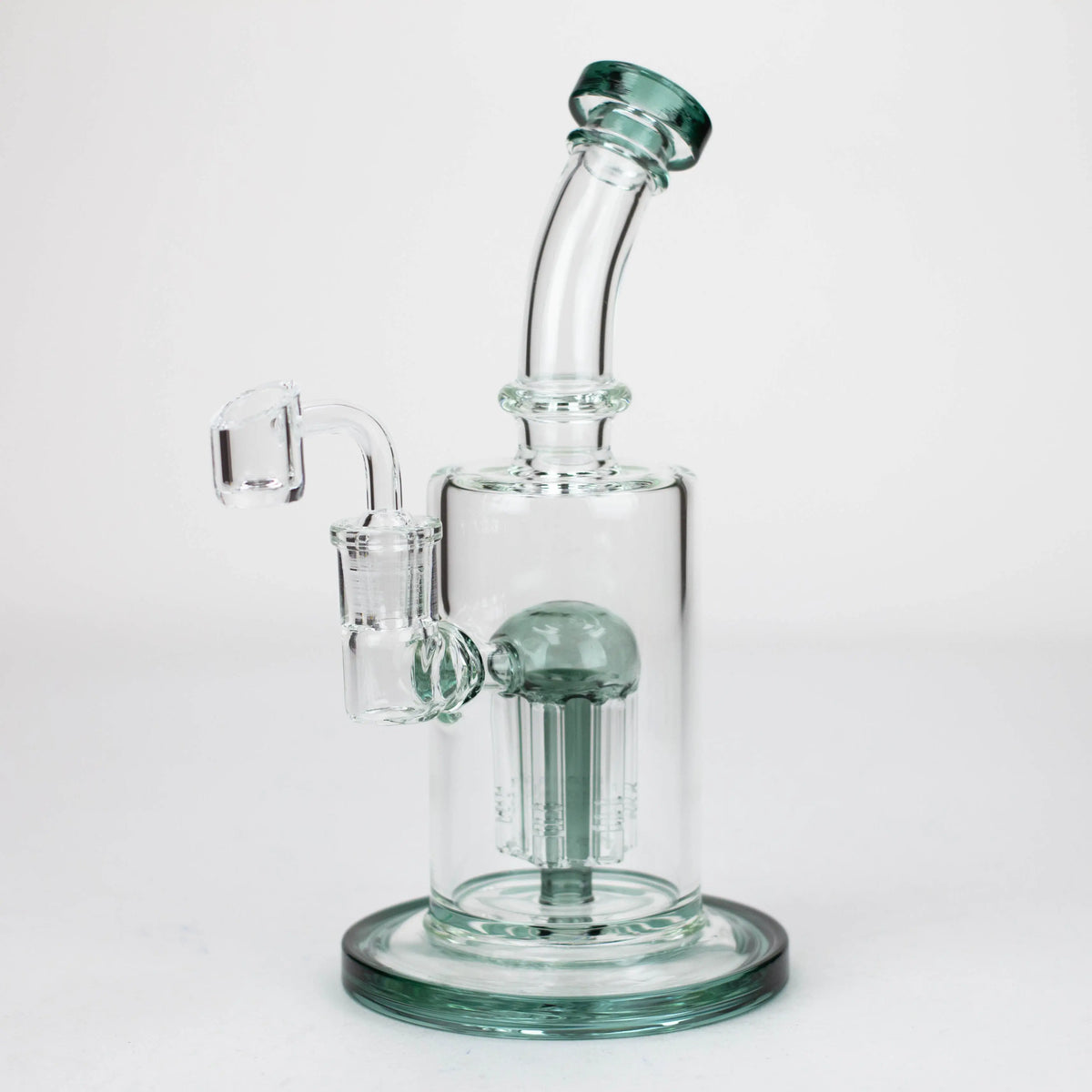 9" Dab Rig with 6-Arm Perc & Quartz Banger teal