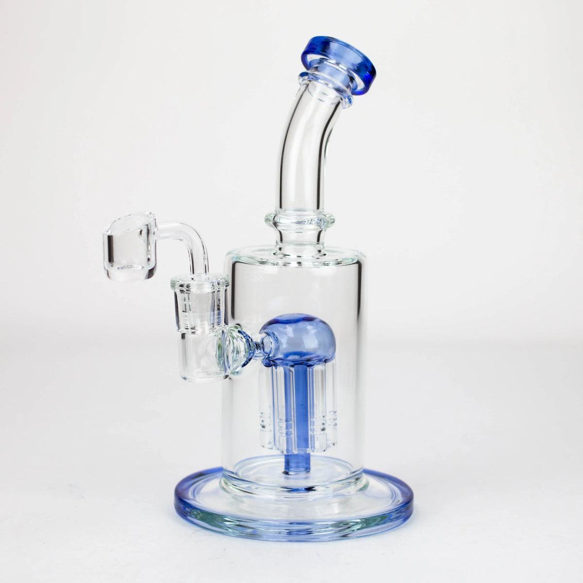 9" Dab Rig with 6-Arm Perc & Quartz Banger Light Blue