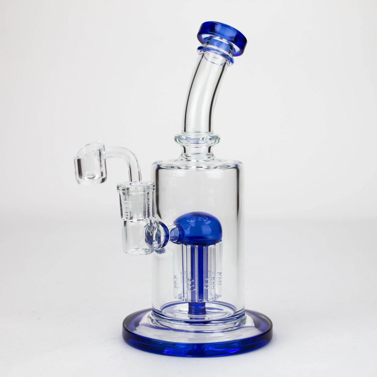 9" Dab Rig with 6-Arm Perc & Quartz Banger dark blue