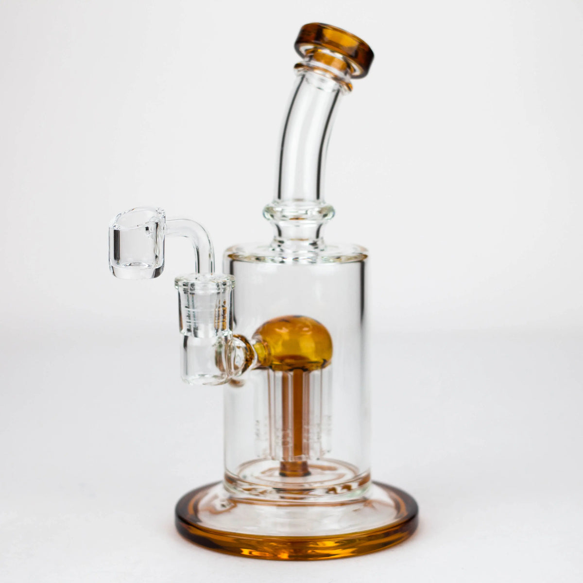 9" Dab Rig with 6-Arm Perc & Quartz Banger Amber