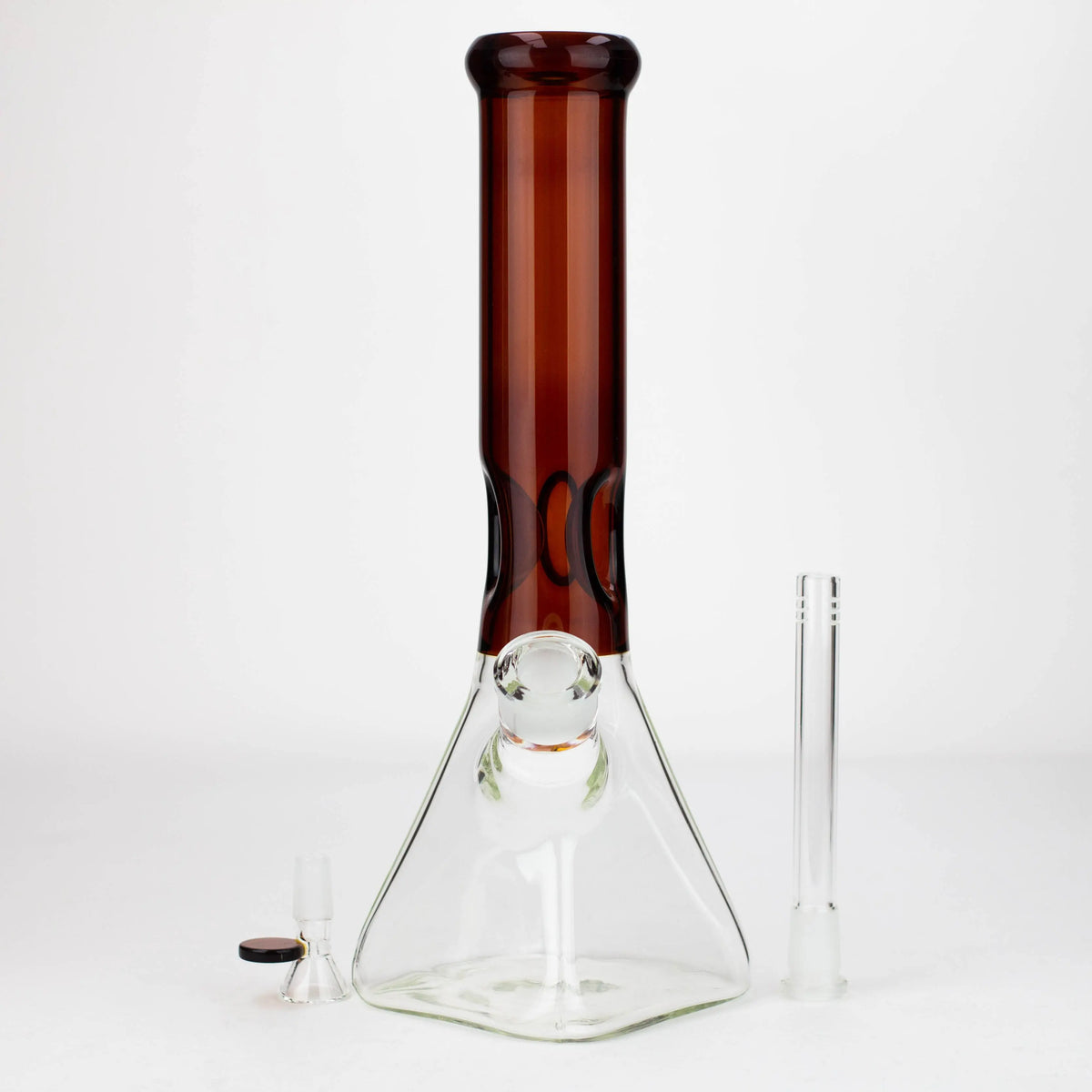 Pyramid Base 13" Scientific Beaker Bong With Downstem And Bowl Piece