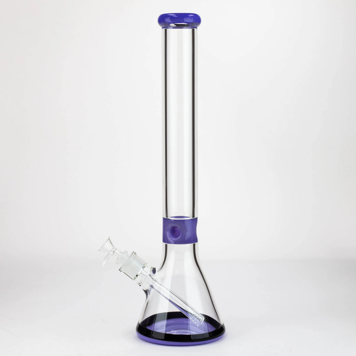 Side View of the 18 Inch Classic Glass Beaker Bong in Purple