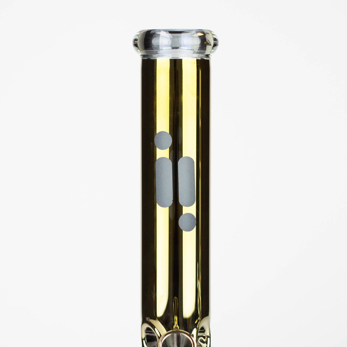 Glass Tube of the Infyniti 13.5 inch Metallic Glass Beaker Bong in Gold