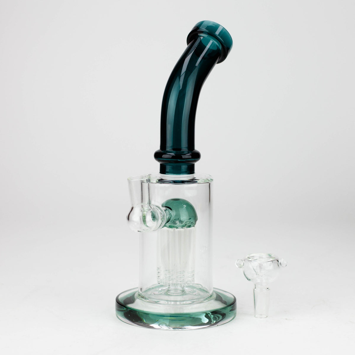 9.5" Tree-Arm Diffuser Bent Neck Glass Mini Bong with Percolator