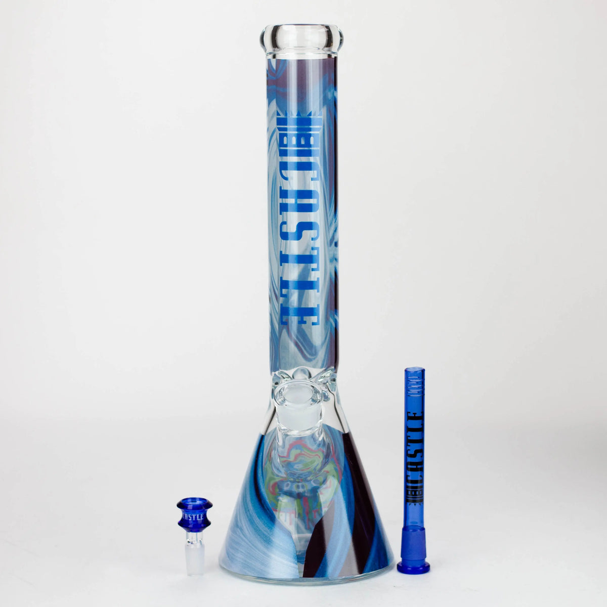 Castle Glassworks - 16" Decal Beaker Bong - Full Kit