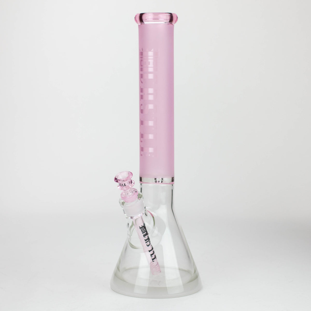 Castle Glassworks 16" Frosted Tube Pink Beaker Bong