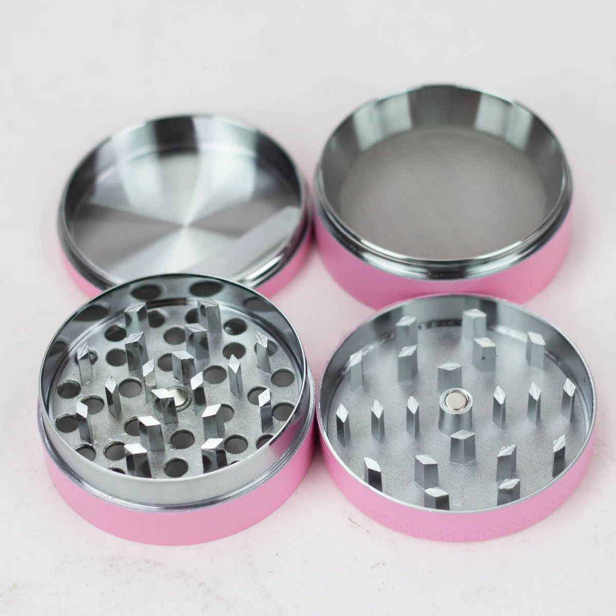 Acid Secs Glow-in-the-Dark Metal Grinder - 4 Part Pink Grinder