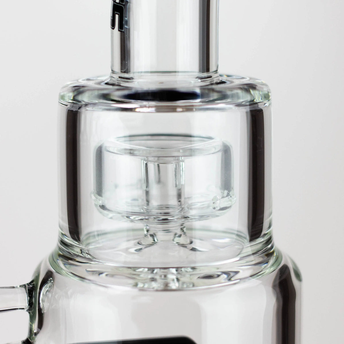 Close Up Body View of the Nice Glass 9 inch Double Wheel Percolator Dab Rig