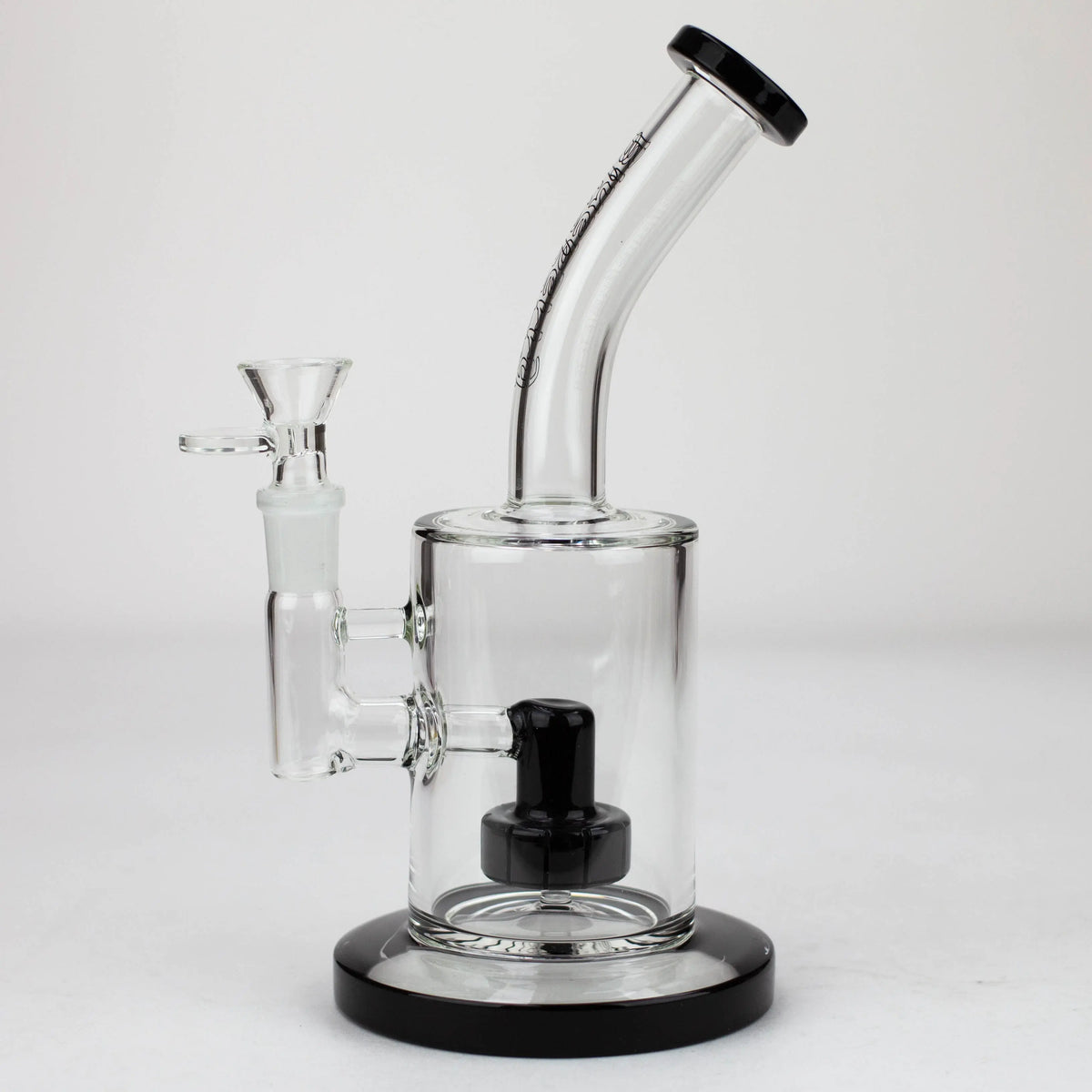 Side View of the Blueberry 9 inch Tire Perc Dab Rig And Bong Combo in Black