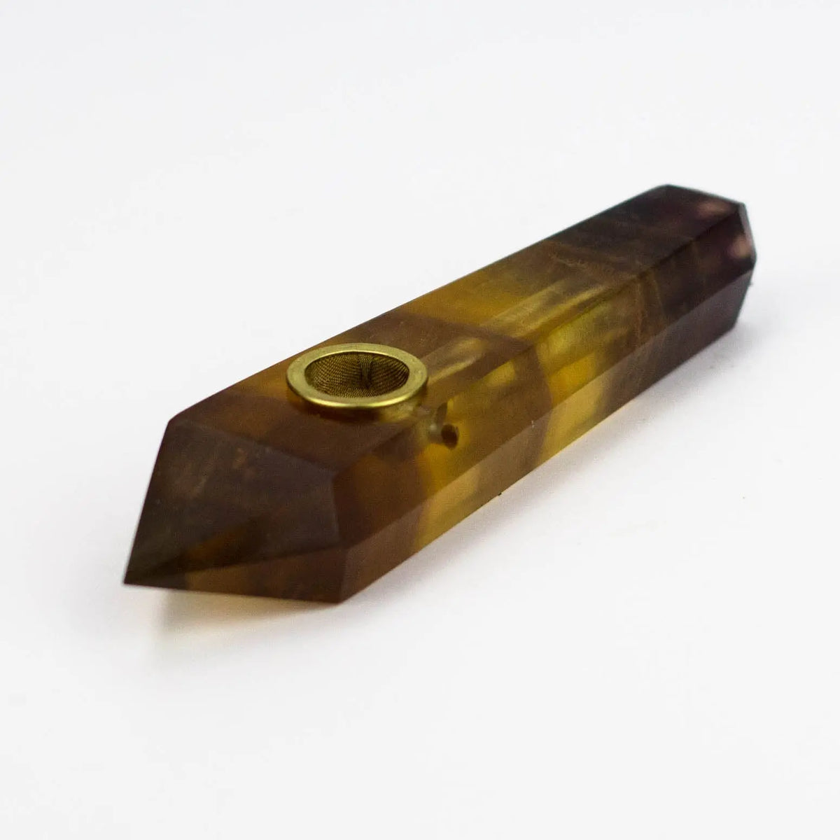 Acid Secs Beautiful Yellow Fluorite Crystal Pipe