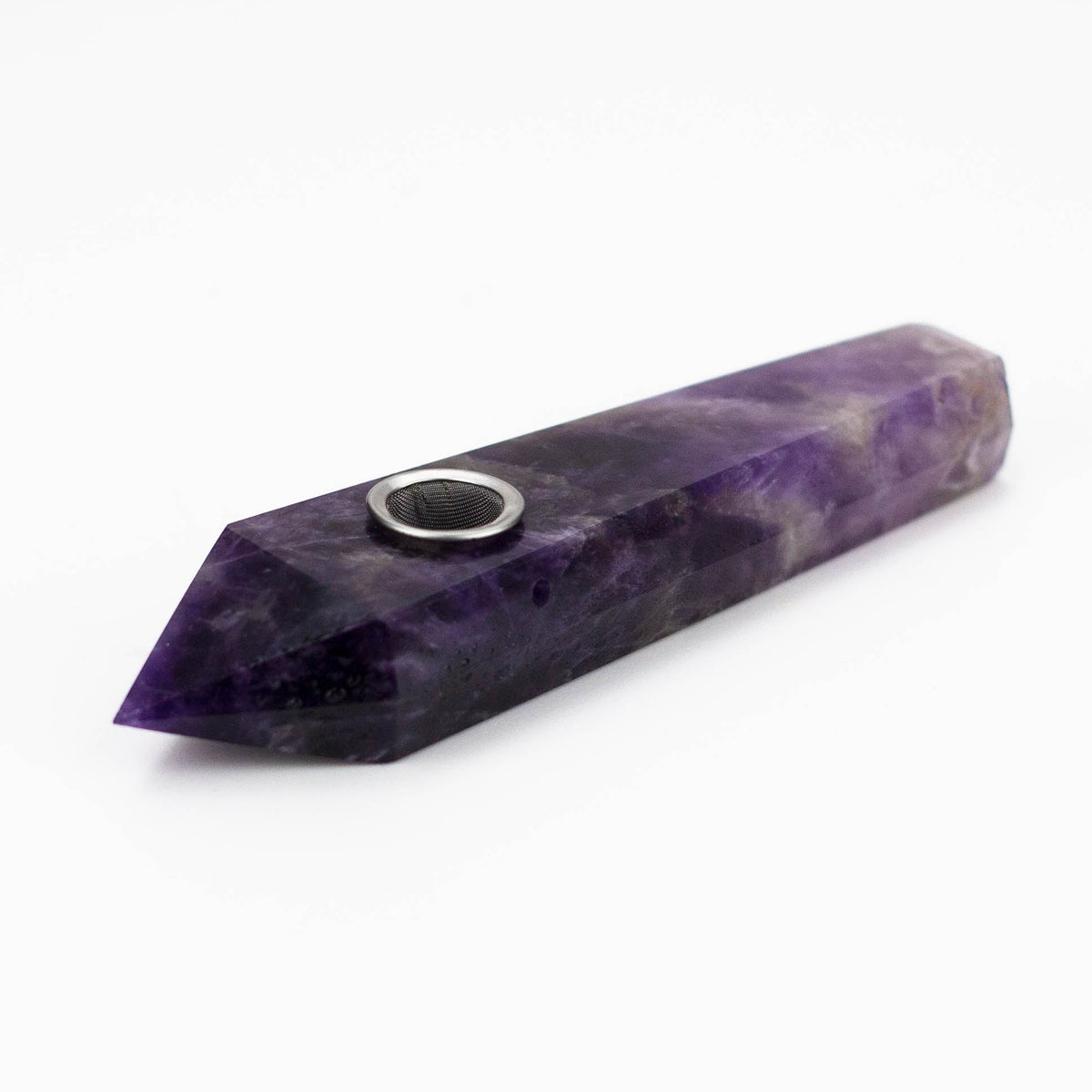 Acid Secs Pure Amethyst Crystal Pipe crafted with semi-precious stone