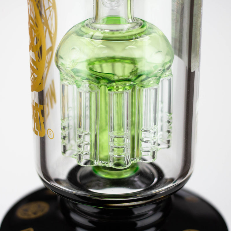 Up-close view of WENEED hand blown 10.5-Inch glass bong body.