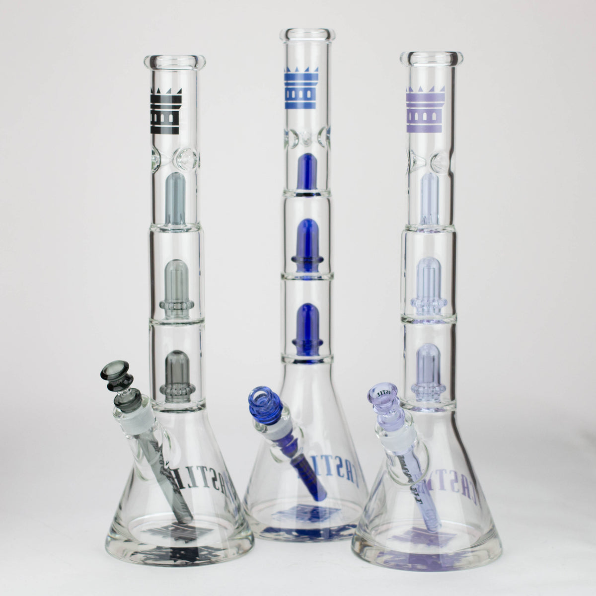 Castle Glassworks Glass Bong - Double Shower Percolator