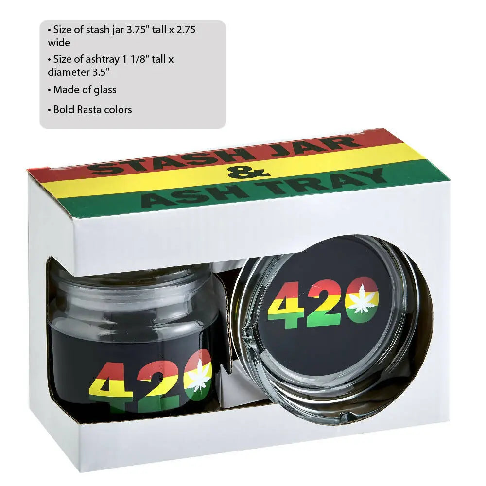 420 Stash Jar & Ashtray Set Packaging