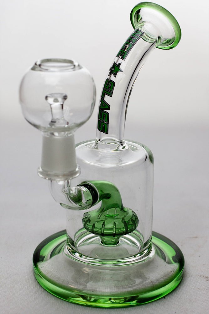 6" NICE Glass Shower Head Diffuser Dab Rig Green