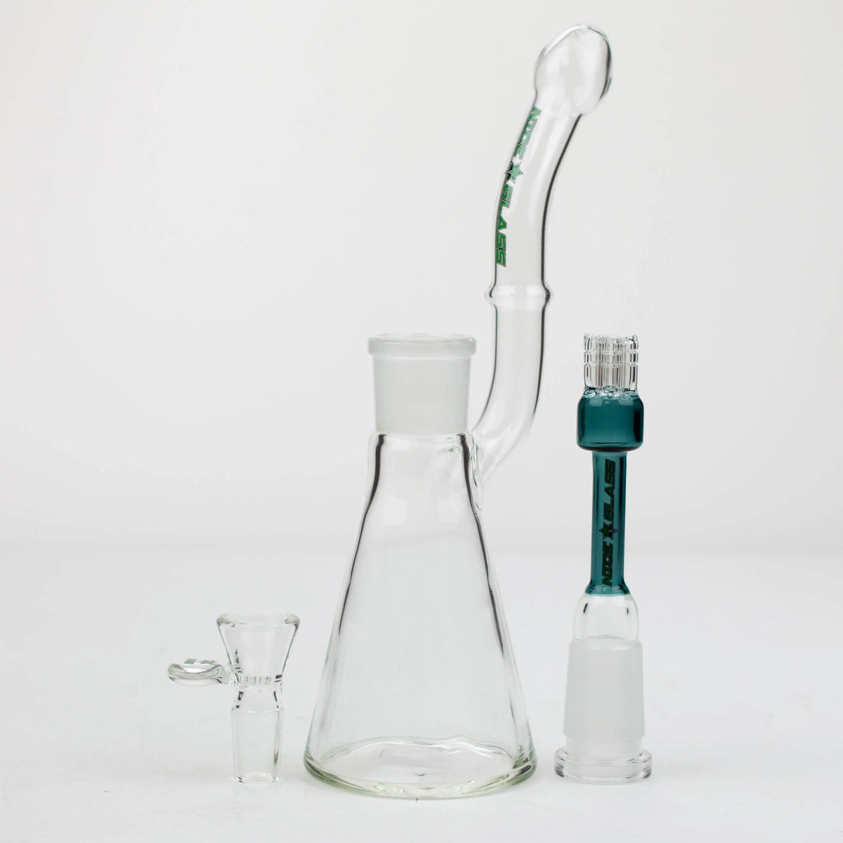 6-Arm Stem Bubbler Bong from Nice Glass with glass bowl piece and downstem