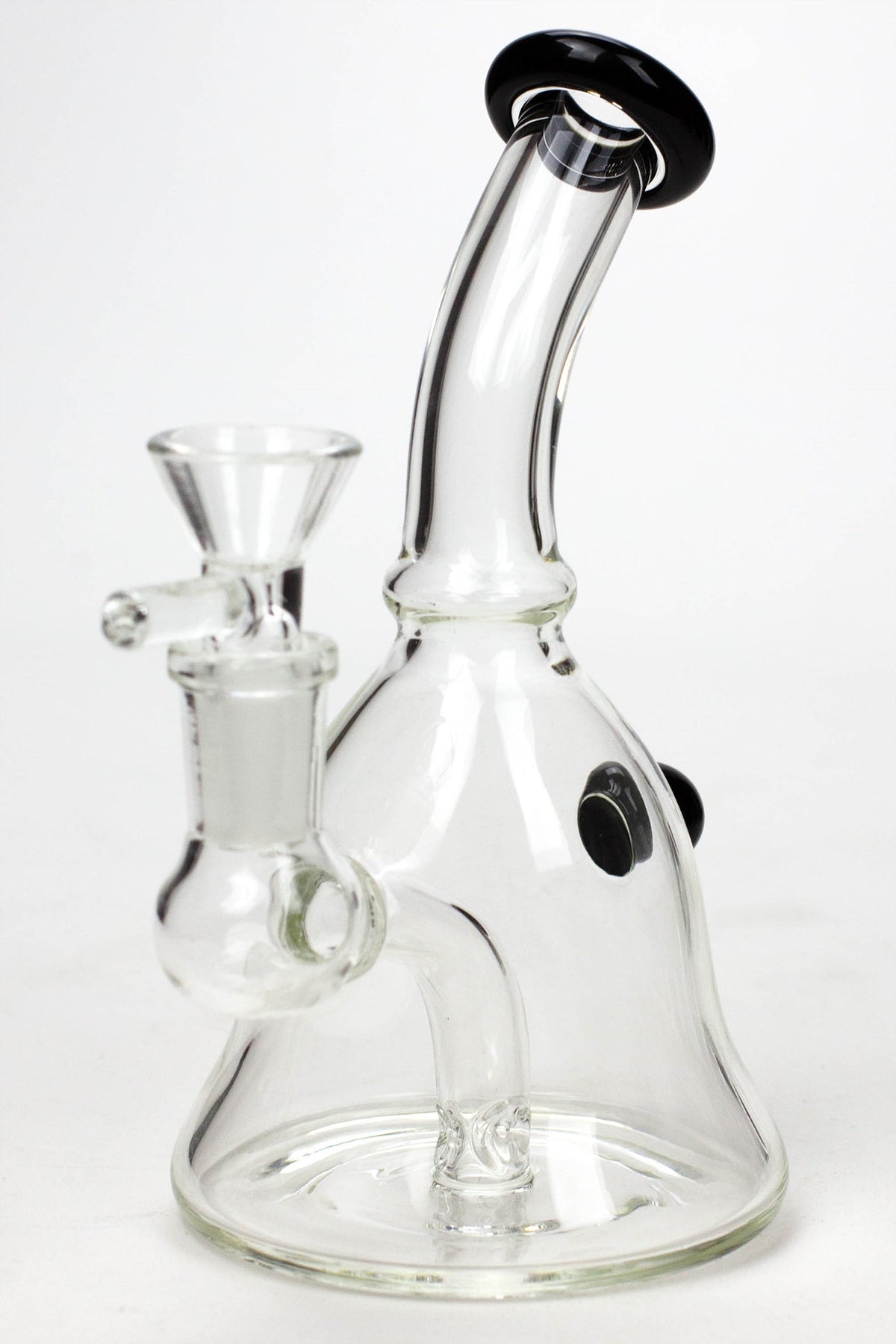 6" 2-in-1 fixed 3 hole diffuser bell dab rig hybrid bong canada black