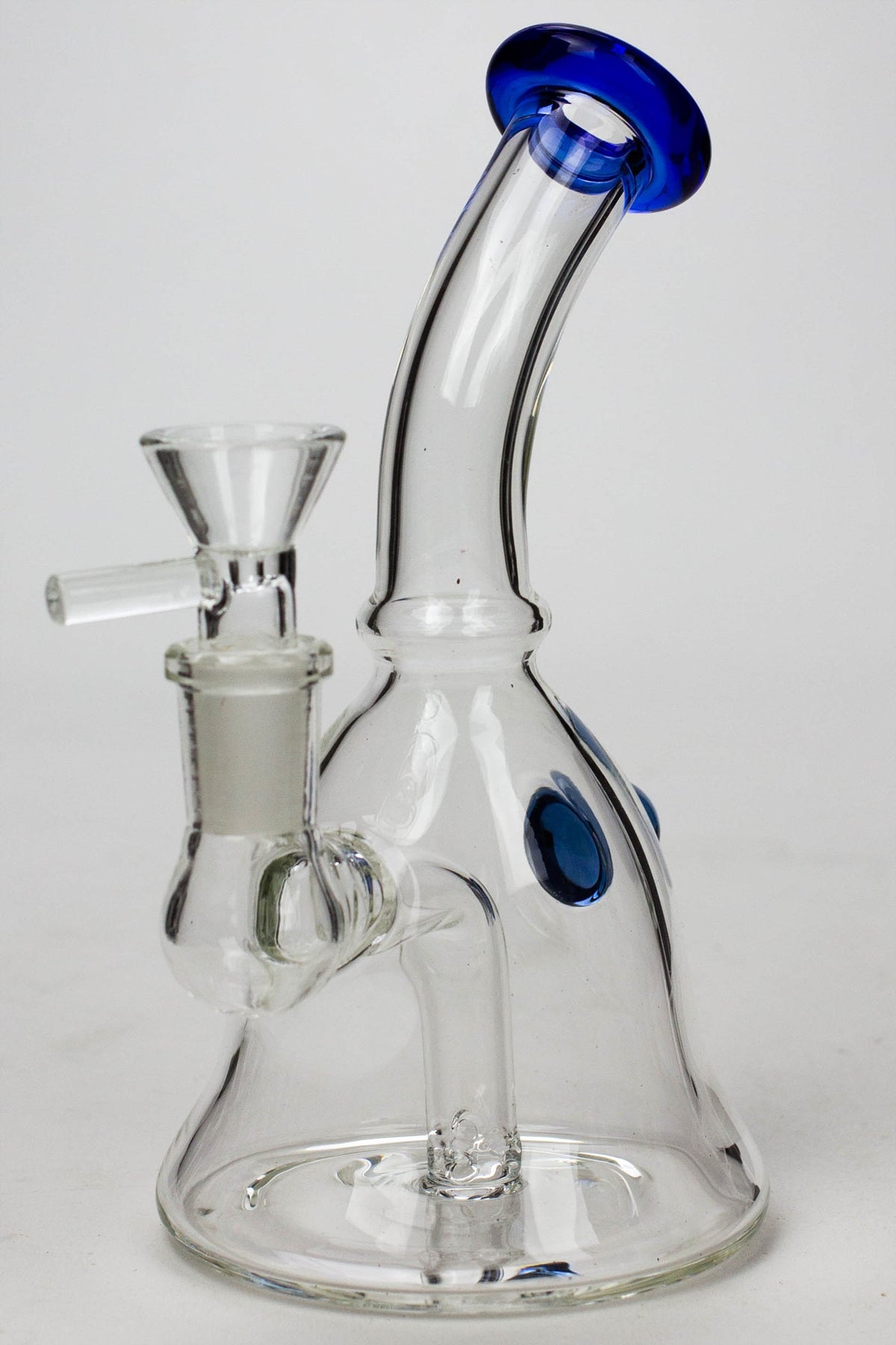 6" 2-in-1 fixed 3 hole diffuser bell dab rig bong canada blue