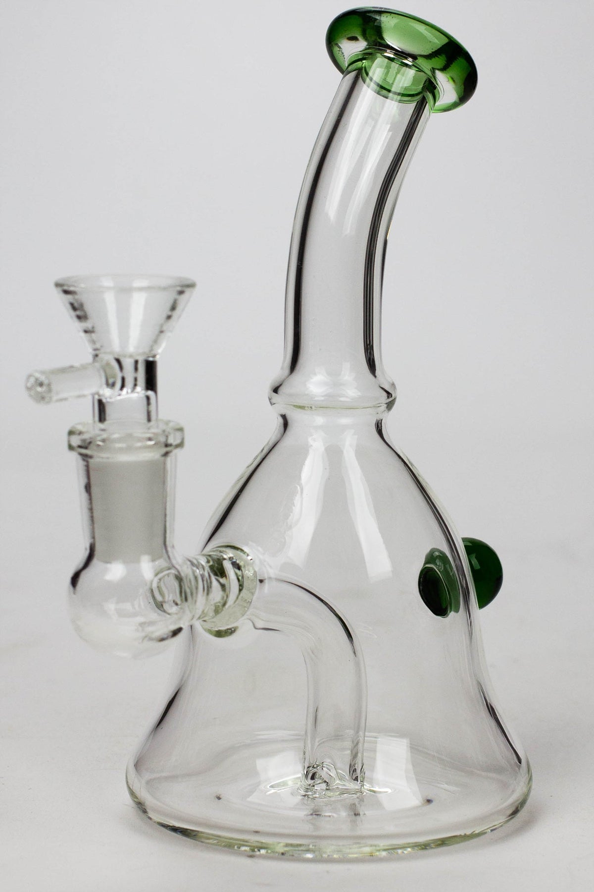 6" 2-in-1 fixed 3 hole diffuser bell bubbler bong canada green