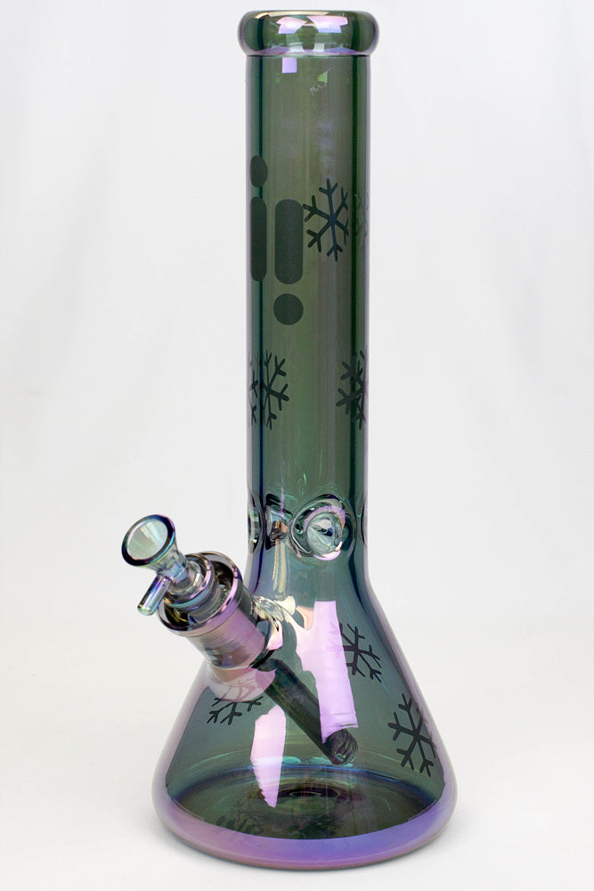 Infyniti 14" Snowflake Glass Water Bong Dark Green