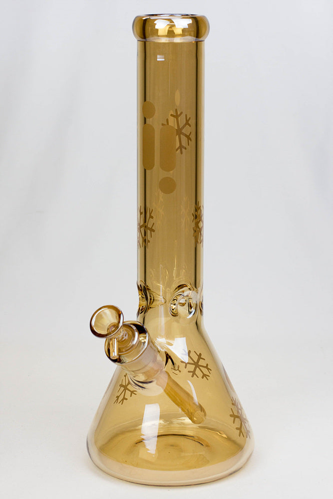 Infyniti 14" Snowflake Tan Yellow Glass Water Bong