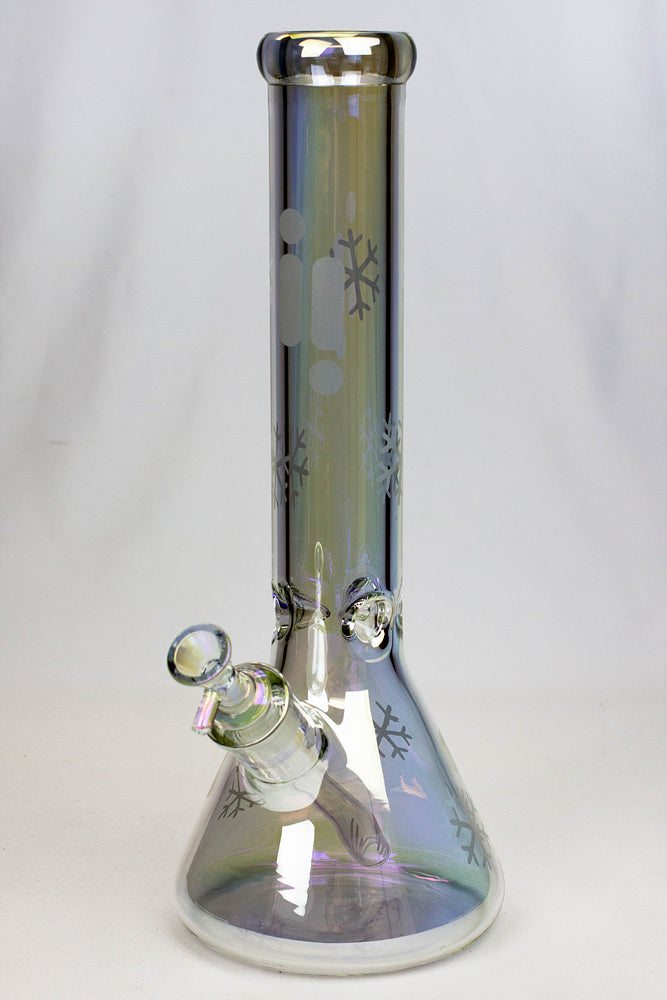 Infyniti 14" Snowflake Glass Water Bong Front View