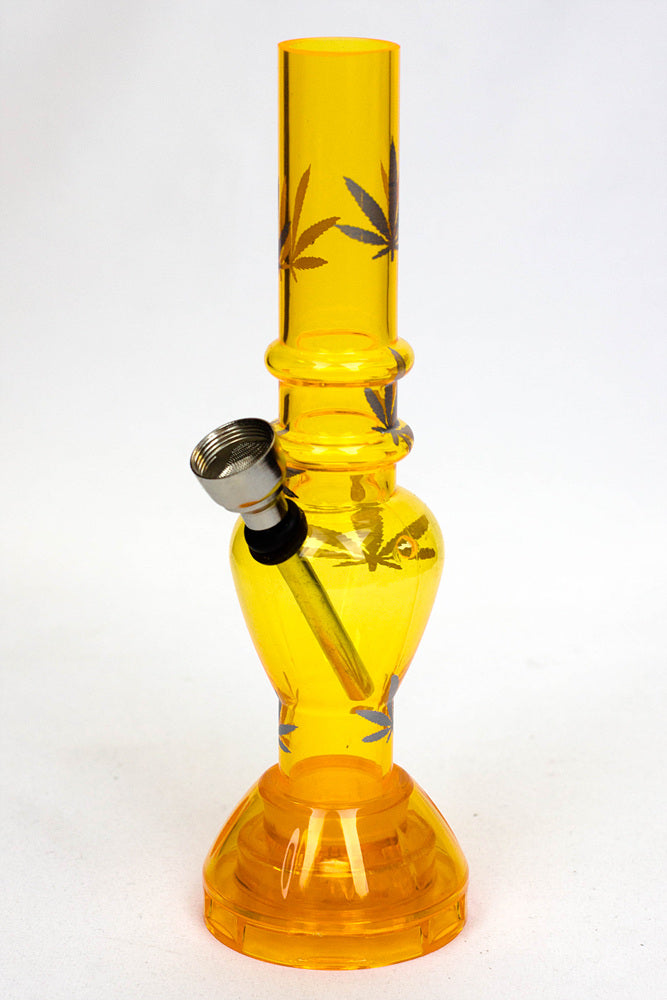 yellow acrylic bong with grinder base canada