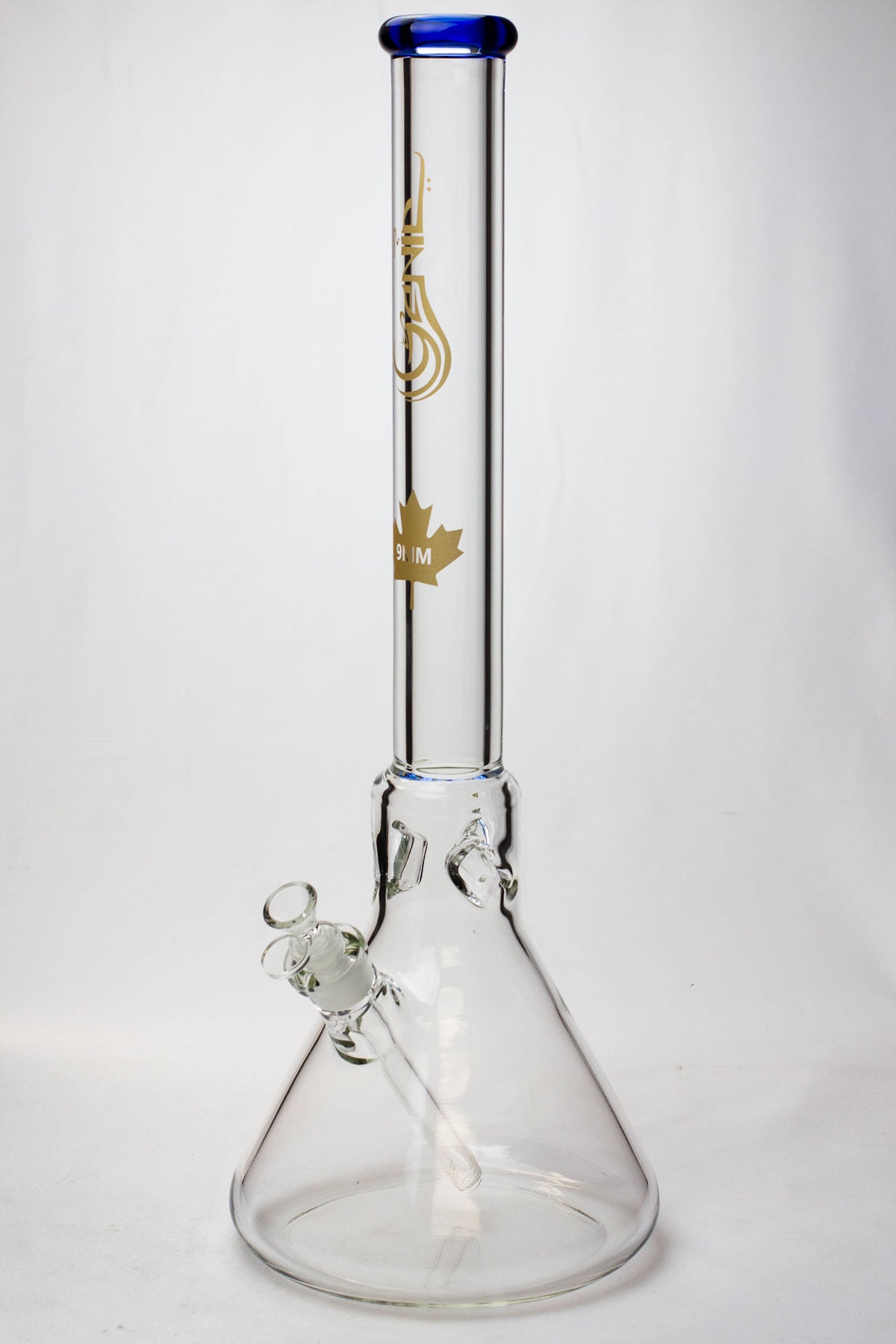 Full view Genie 23 inch big glass beaker bong with ice catcher