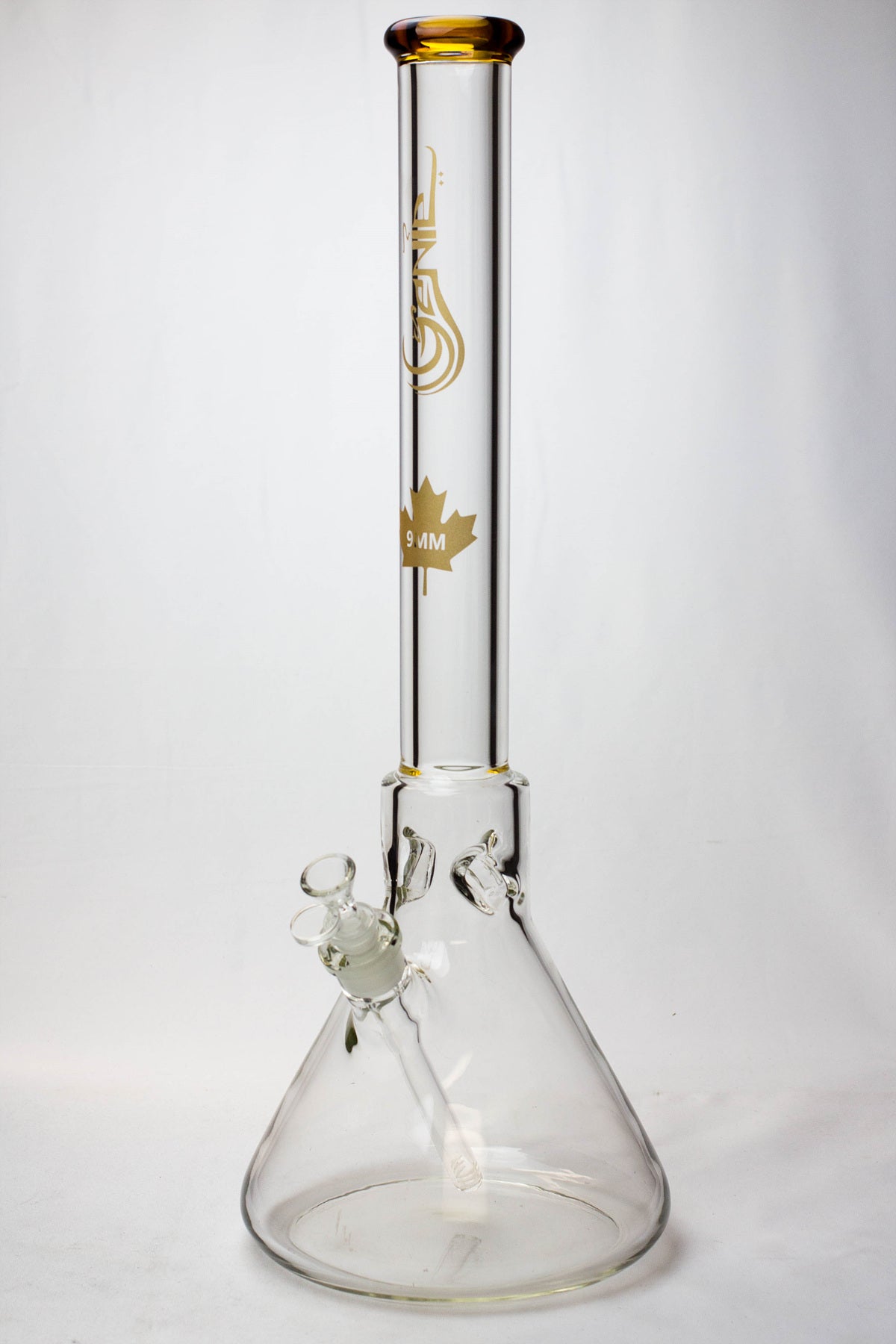 Handblown Genie 23 inch big glass beaker bong with ice notches and percolator