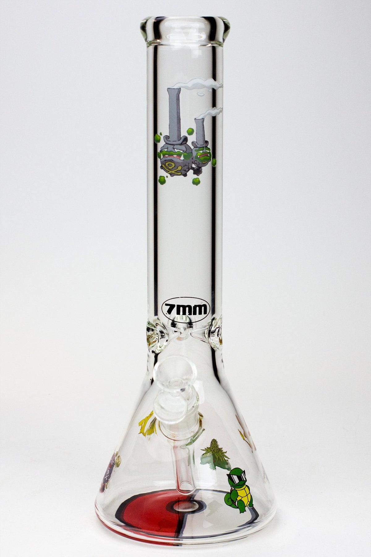 13.5" Cartoon 7 mm glass water beaker bong_8