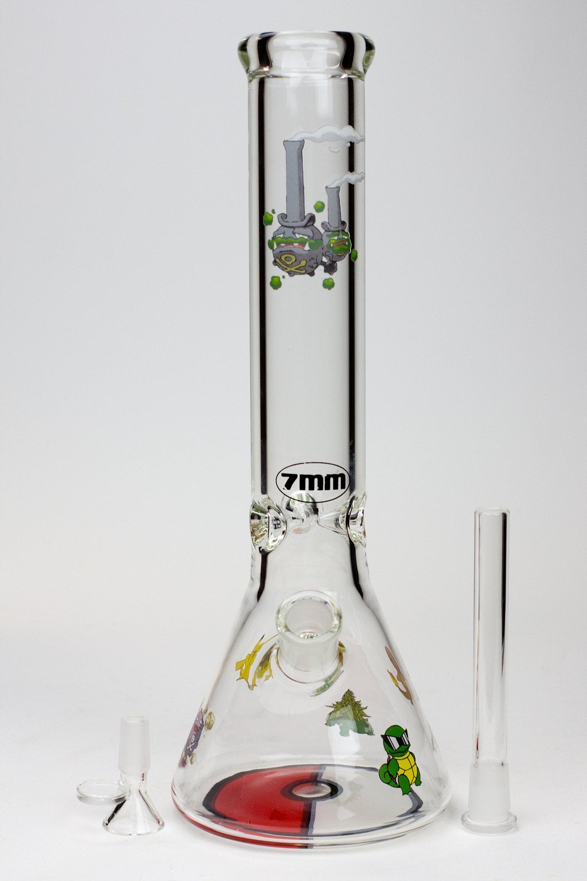 13.5" Cartoon 7 mm glass water beaker bong_2