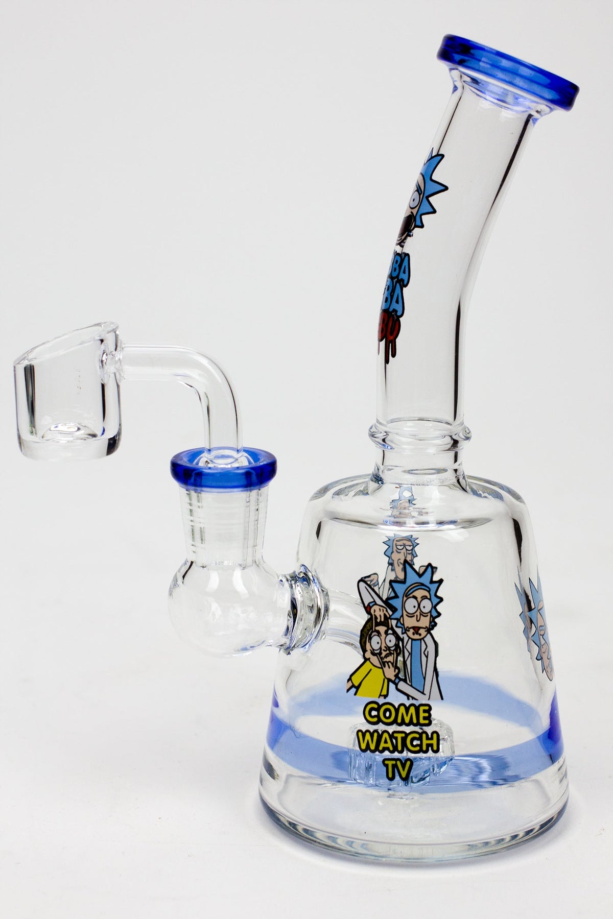 Rick And Morty light blue Shower Head Diffuser Dab Rig Canada