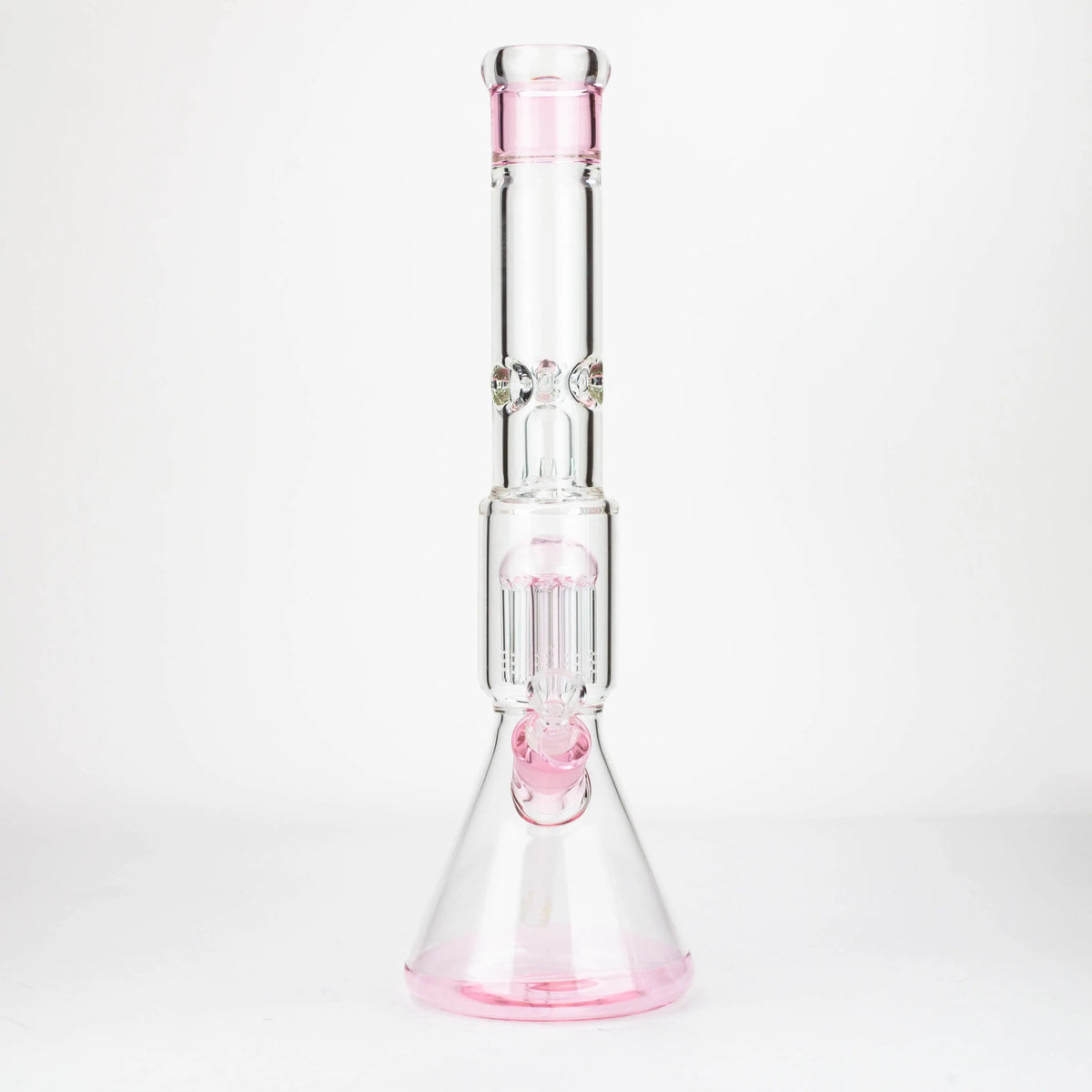 18 Inch Pink 8-Arm Tree Perc Beaker Bong