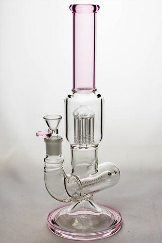 8 Arm Tree Perc Bong With Inline Diffuser in Pink