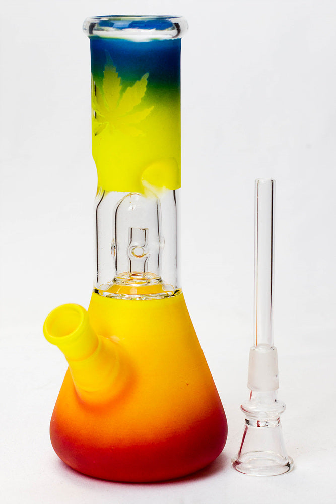 8" Dome Percolator Rasta Beaker Bong - Canada