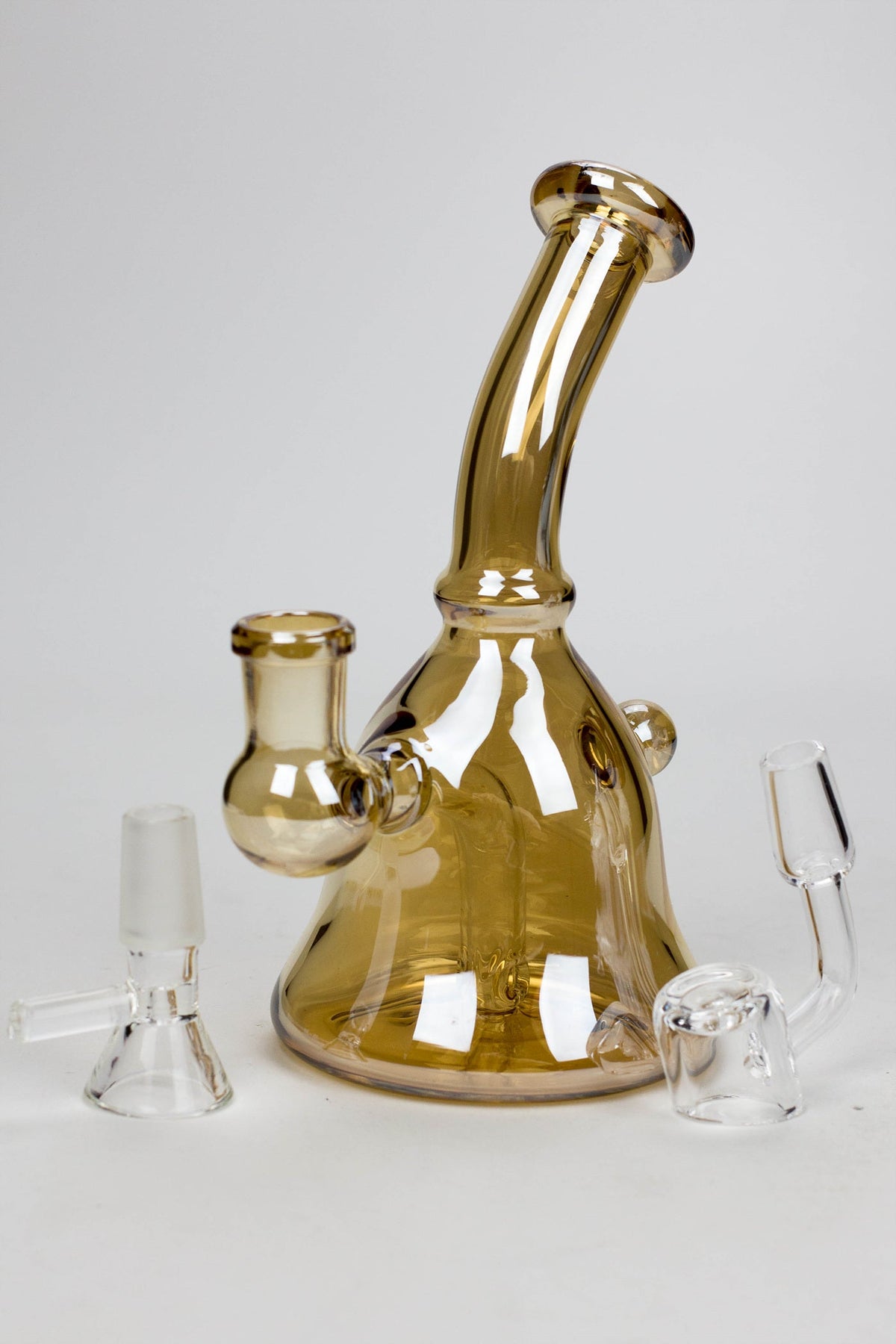 6" Metallic Tinted Bubbler with Fixed 3 Hole Diffuser Bell Gold Canada