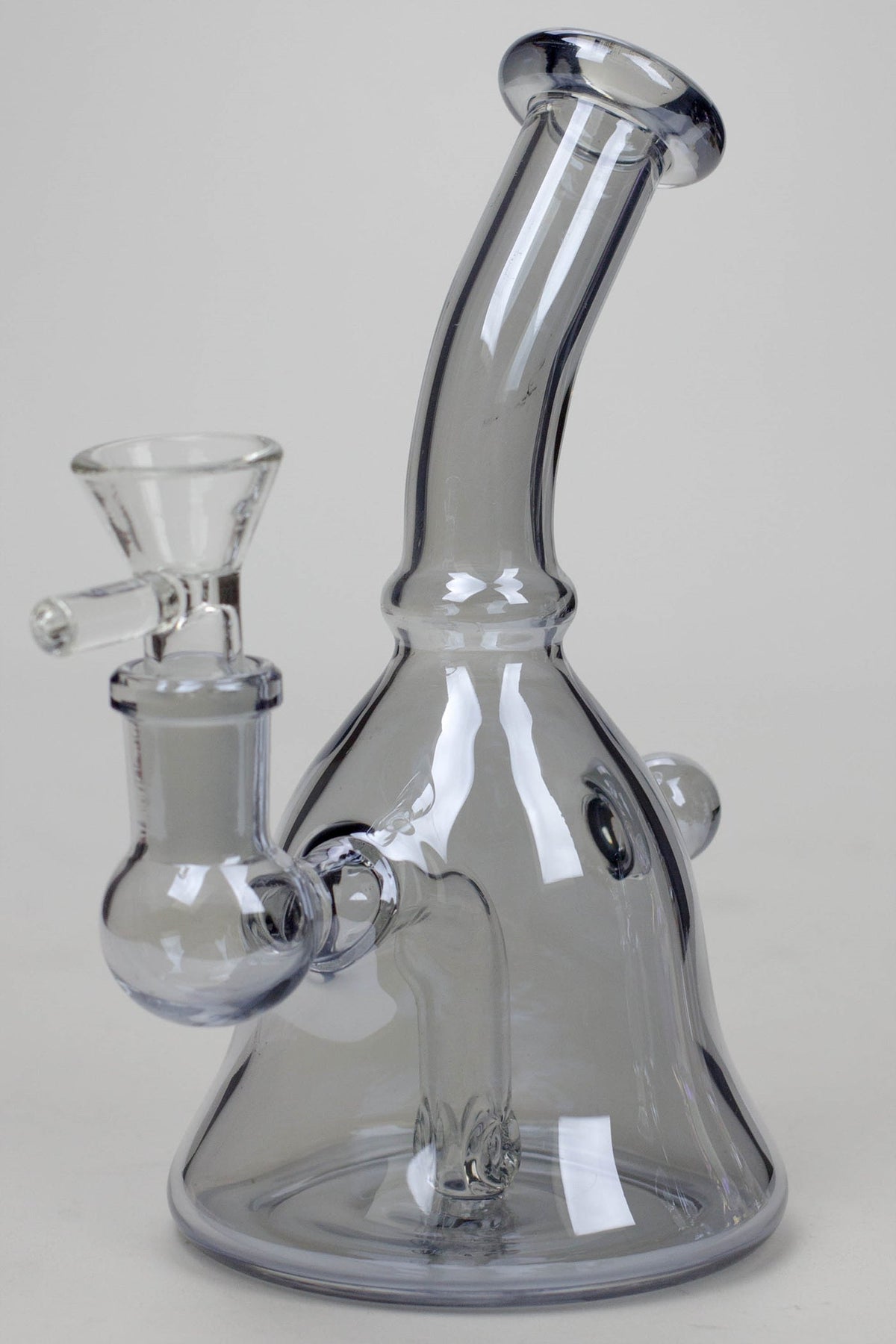 6" Metallic Tinted Bubbler with Fixed 3 Hole Diffuser Bell Silver Canada